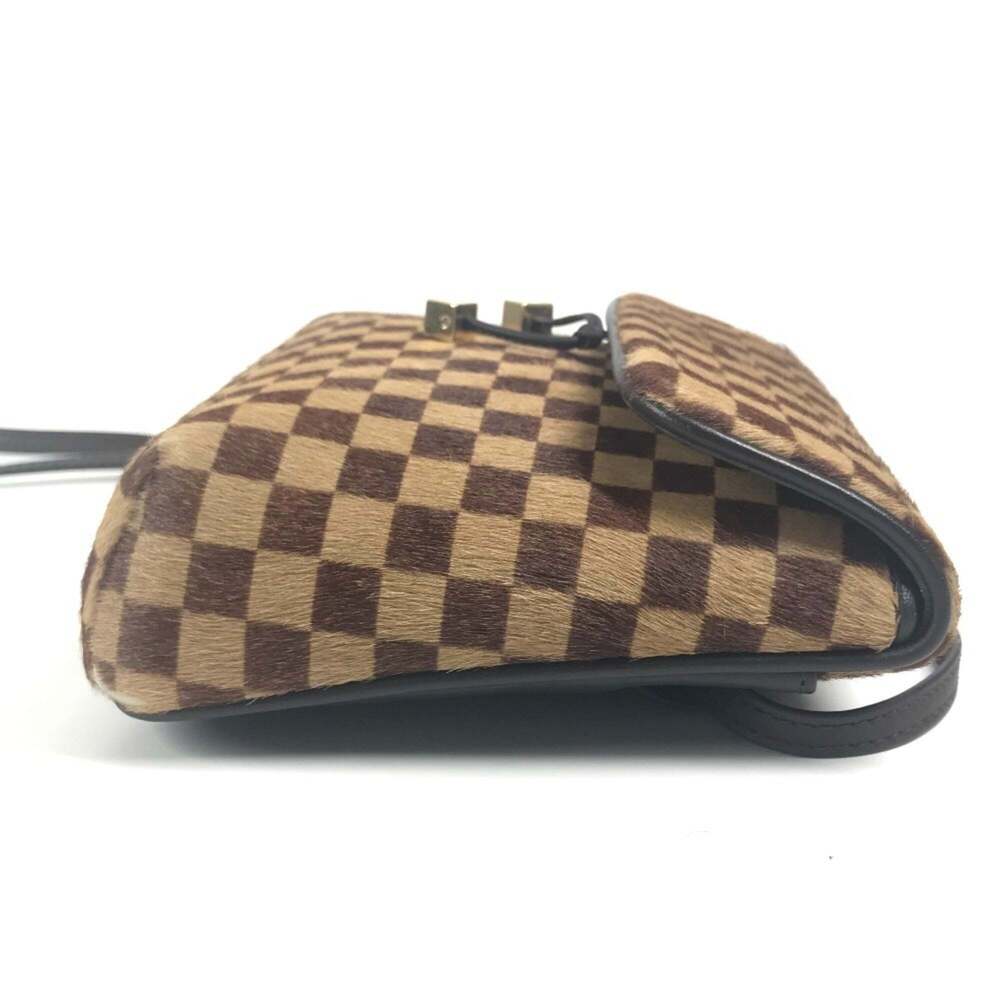 LOUIS VUITTON Authentic Brown Damier Leather Pochette Shoulder Bag - Picture 4 of 16